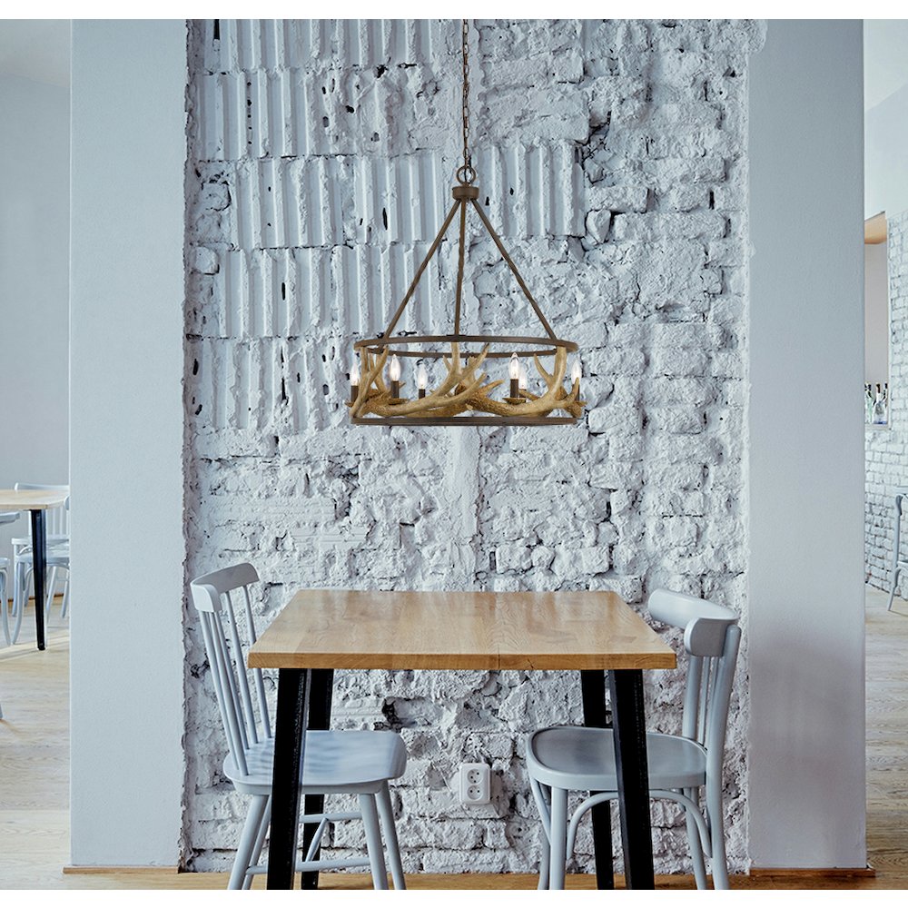60W X 6 Antler Chandelier