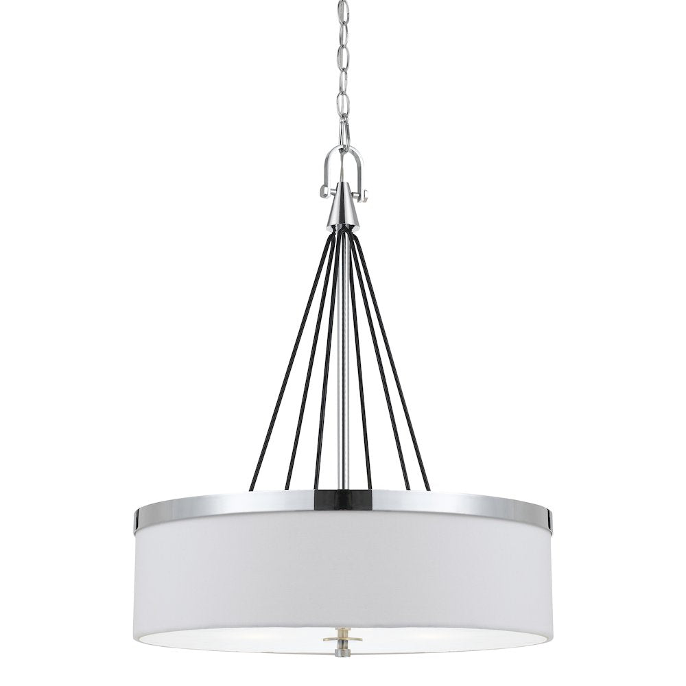60W X 3 Rimini Pendant Fixture With Hardback Fabric Shade