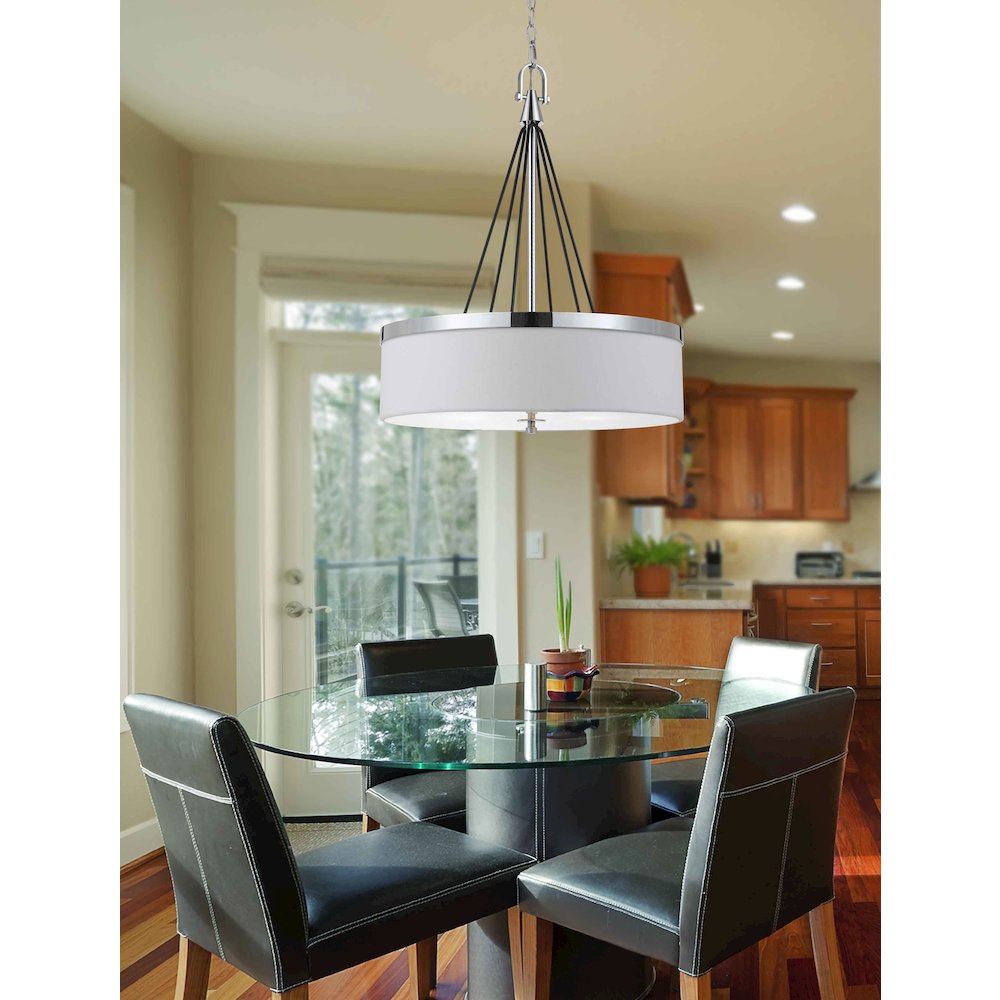60W X 3 Rimini Pendant Fixture With Hardback Fabric Shade