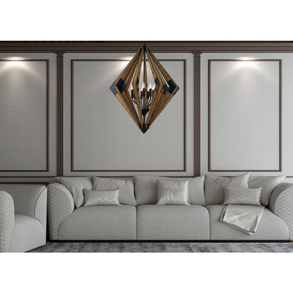 60W X 9 Arezzo Wood Chandelier