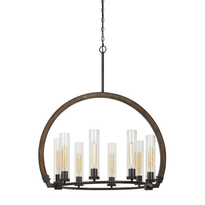 60W X 8 Sulmona Wood/Metal Chandelier