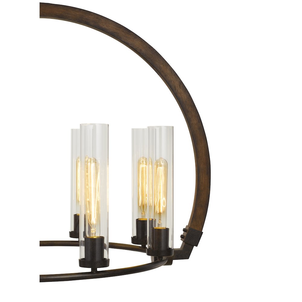 60W X 8 Sulmona Wood/Metal Chandelier