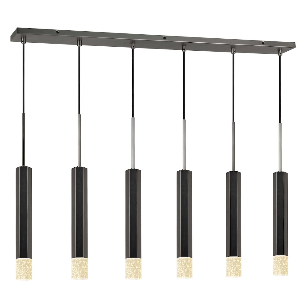 Troy Integrated Led Dimmable Hexagon Aluminum Casted 6 Lights Pendant