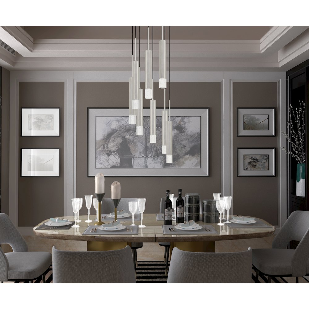 Troy Integrated Led Dimmable Hexagon Aluminum Casted 8 Lights Pendant