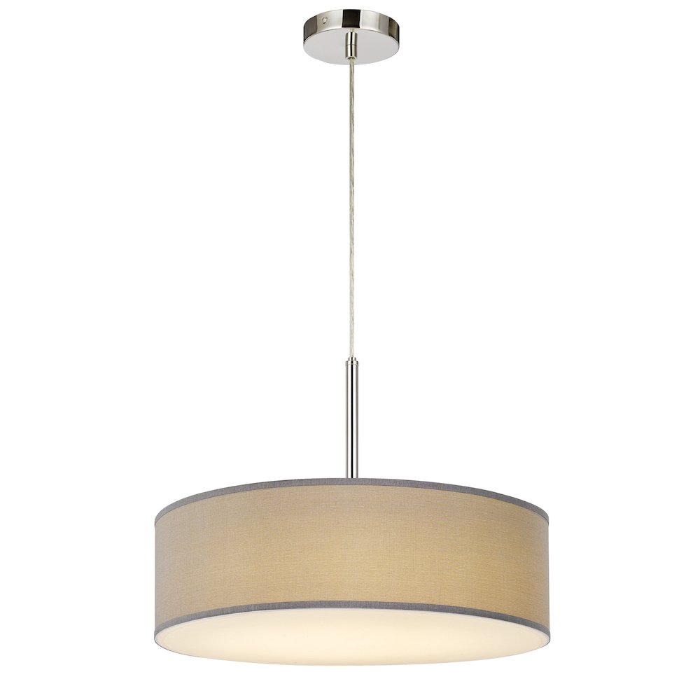 Led 18W Dimmable Pendant With Diffuser And Hardback Fabric Shade