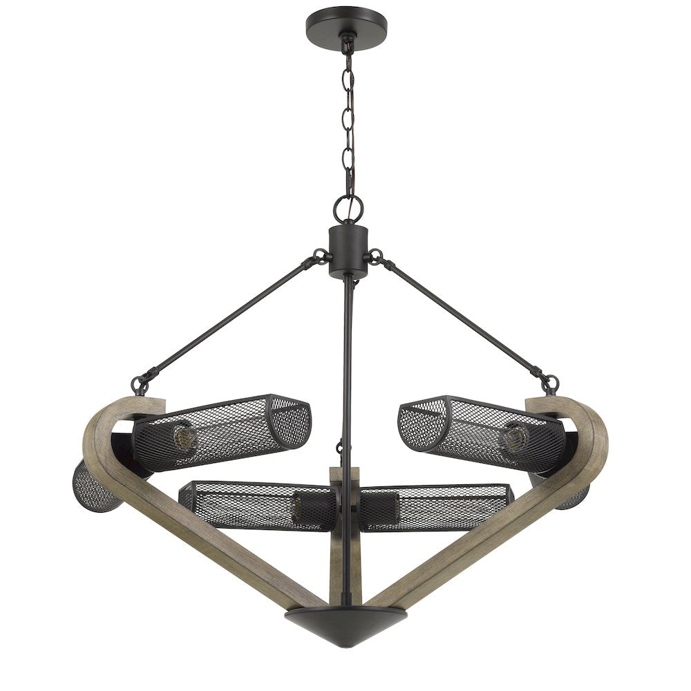 60W X 6 Baden Metal/Wood Chandelier