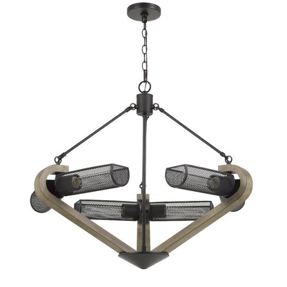 60W X 6 Baden Metal/Wood Chandelier