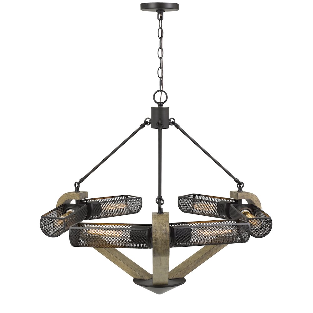 60W X 6 Baden Metal/Wood Chandelier