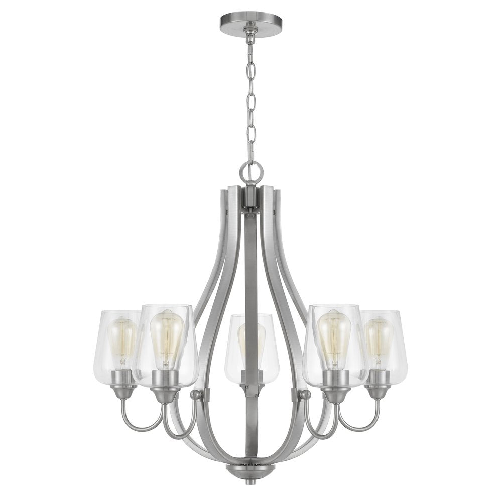 Newport Metal Chandelier With Glass Shades