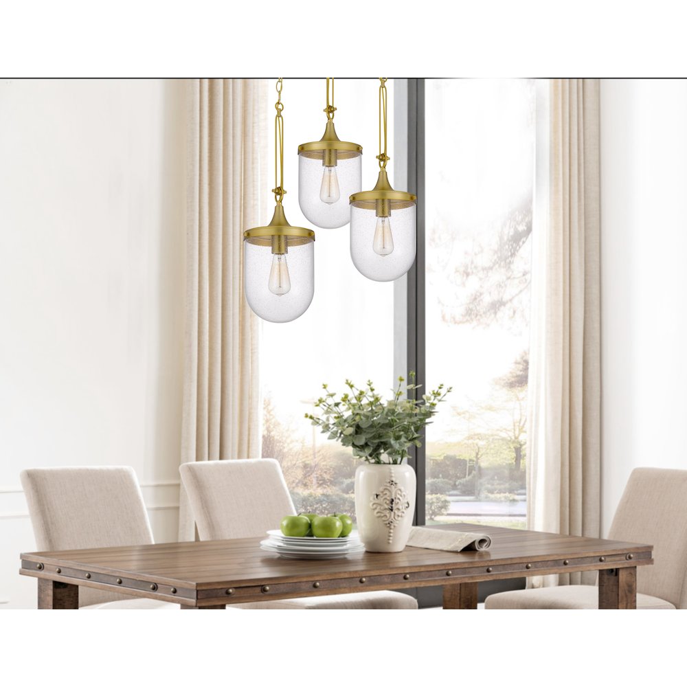 60W Ithaca Bubbled Glass Pendant Fixture