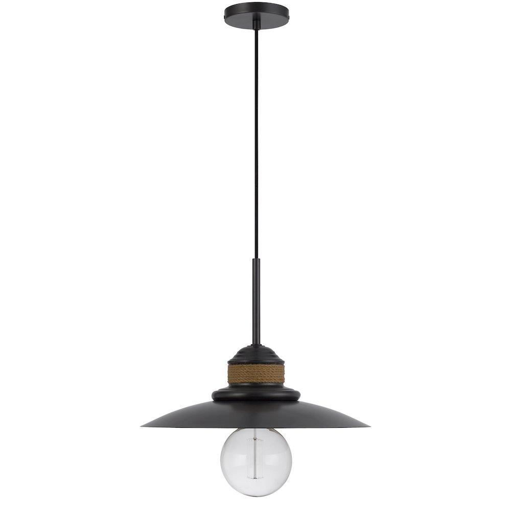 60W Mineola Metal Mini Pendant With Burlap Design