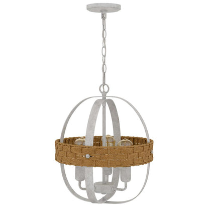 60W X 3 Barton Metal Chandelier With Rattan Design