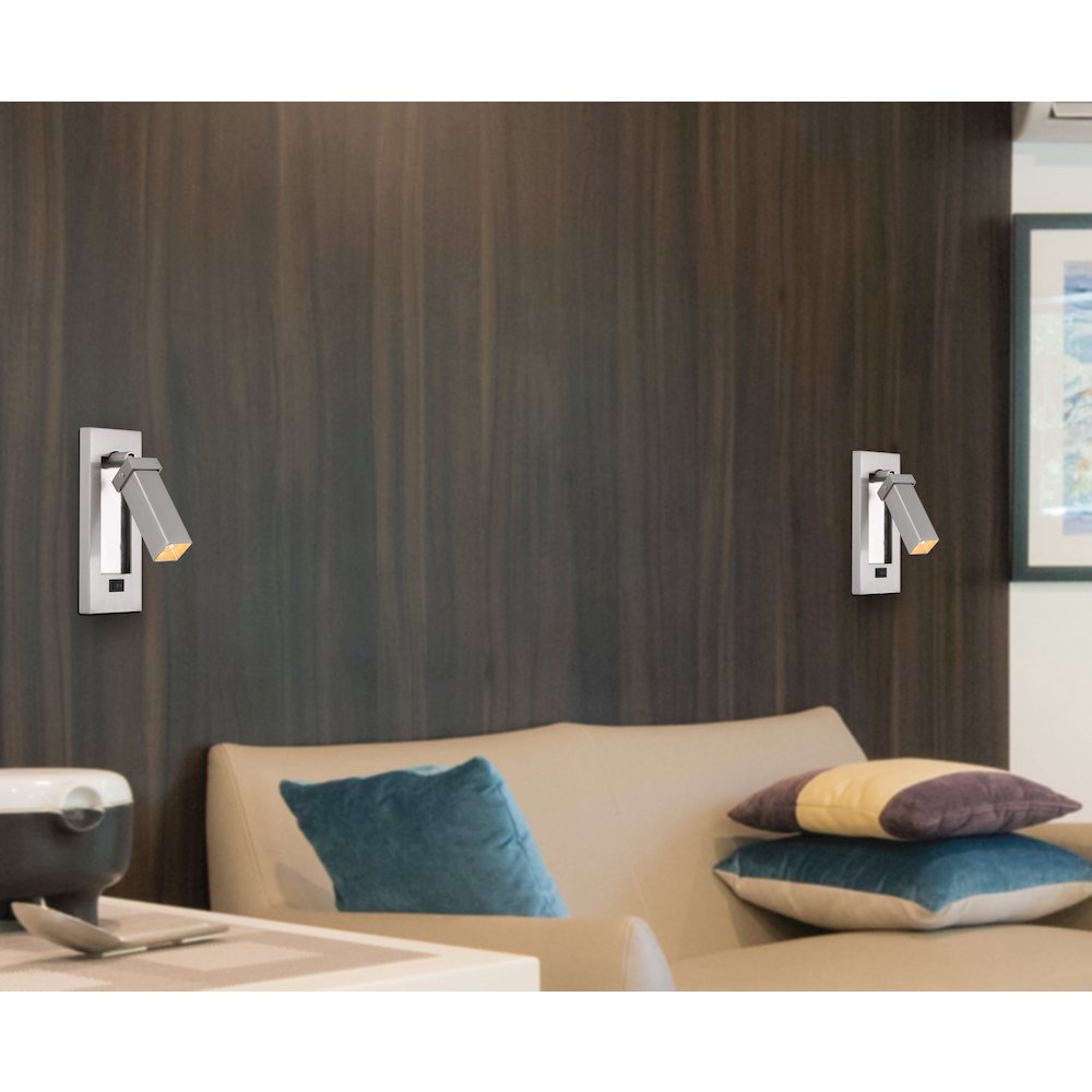 3W Led Adjustable Bedside Reading Lamp (Bulb Included)