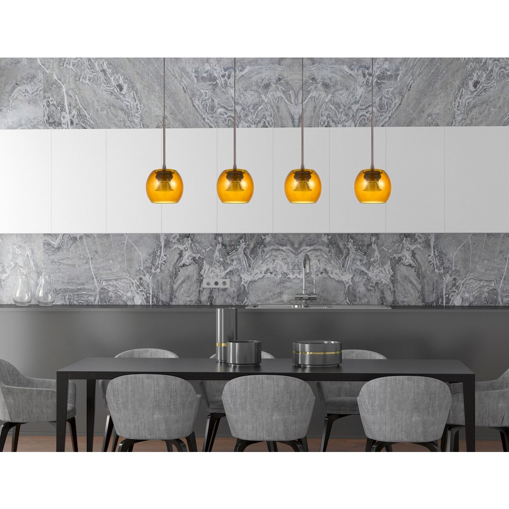 Ithaca 3000K, 8W, 700 Lumen, 90 Cri Dimmable Led Glass Mini Pendant