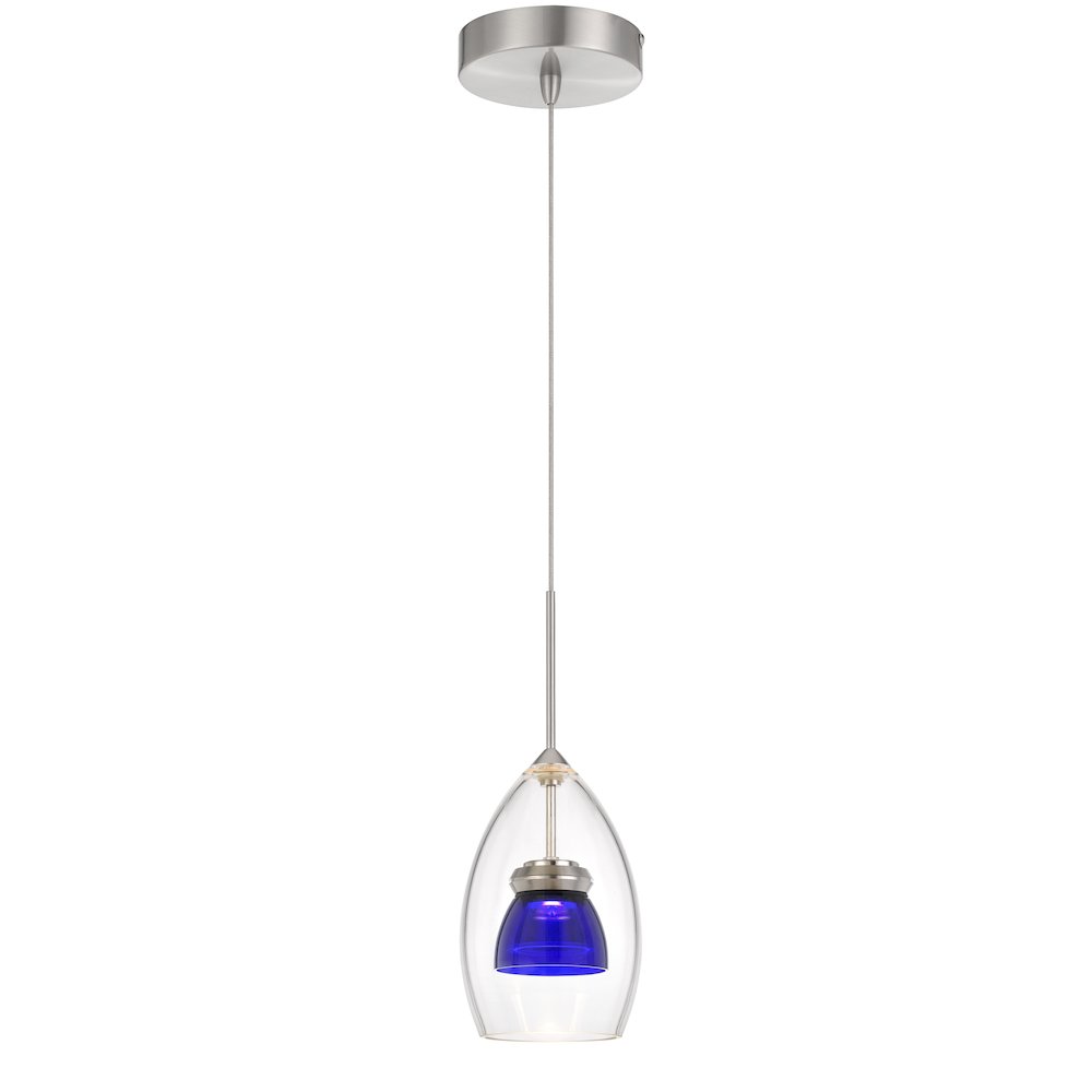 Integrated dimmable LED glass mini pendant light. 6W, 450 lumen, 3000K