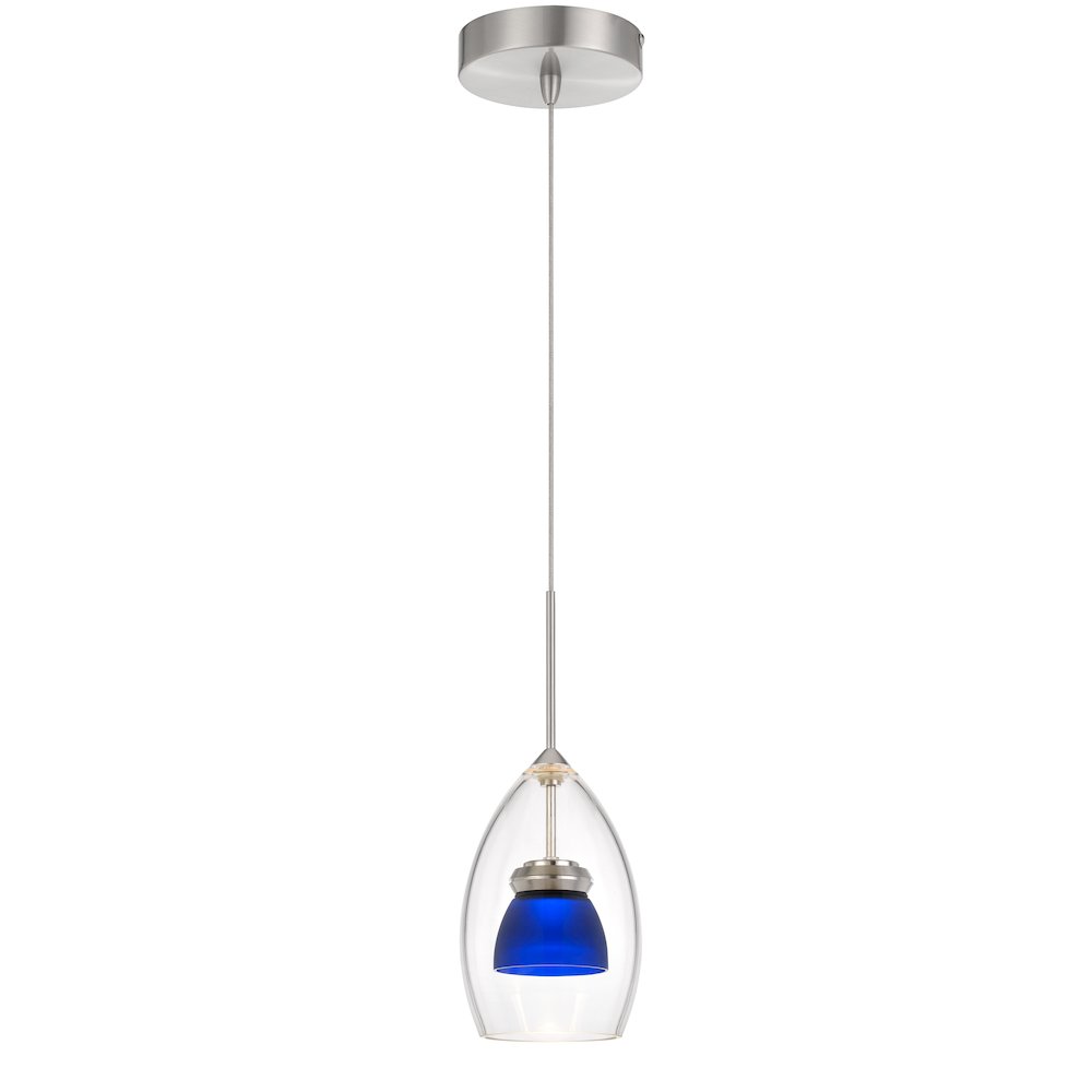 Integrated dimmable LED glass mini pendant light. 6W, 450 lumen, 3000K