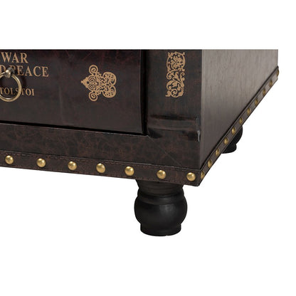 Leather Upholstered Wood Storage Ottoman