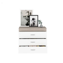 Melia Three Drawer Dresser Light Gray / White MDF