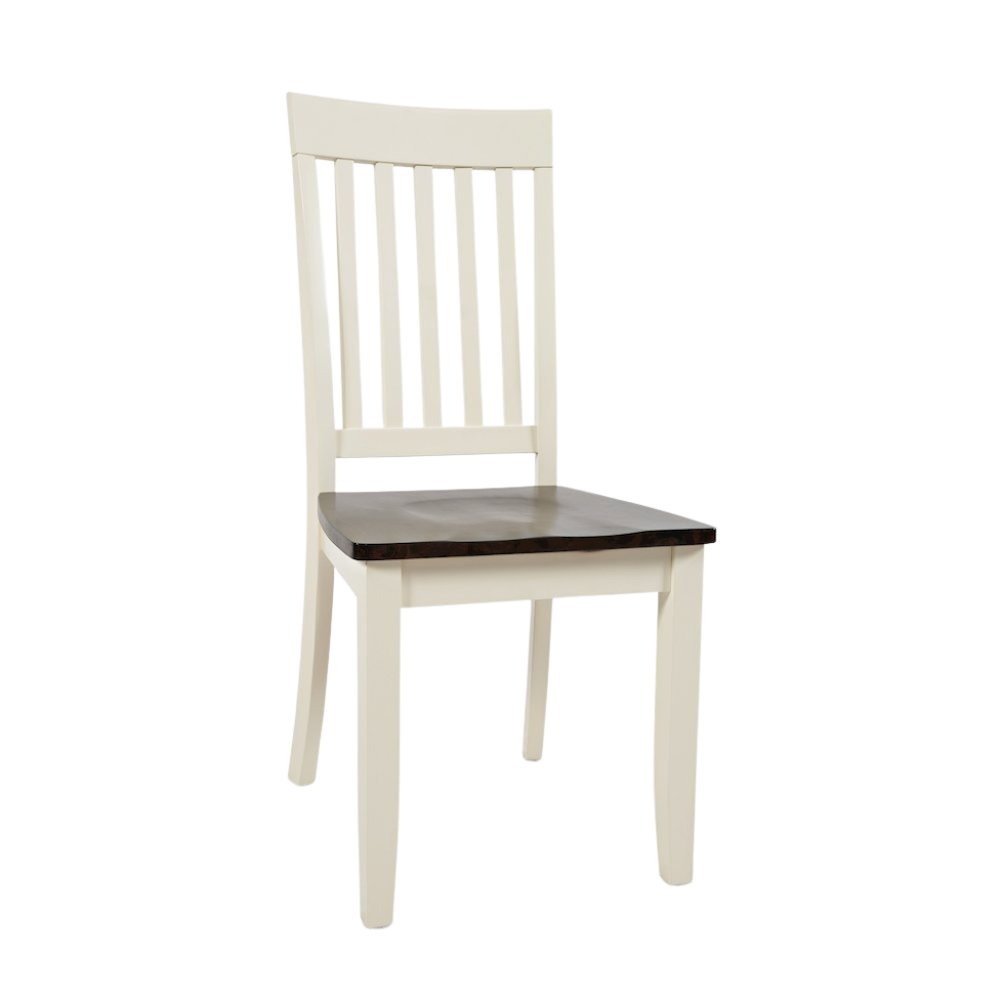 White Solid Wood Dining Chairs (Set of 2) with Acacia, Veneer, and Plywood