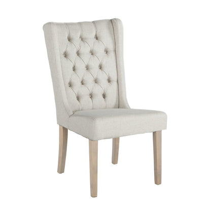 Off-White Linen Dining Chairs, Belen Kox