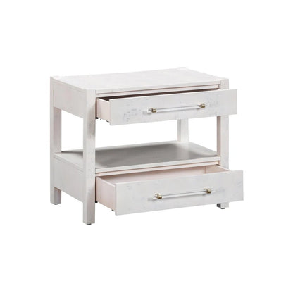 Brandyss White Burl Nightstand