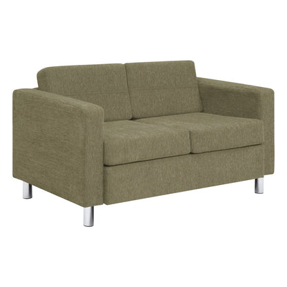 Pacific Loveseat in Sea Green Fabric with Chrome Legs