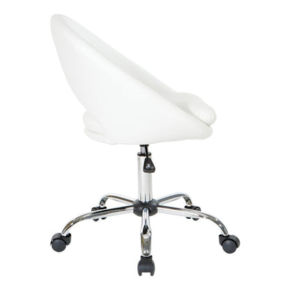 Milo Height Adjustable Home Office Chair in Durable White Faux Leather, ML26SA-W32