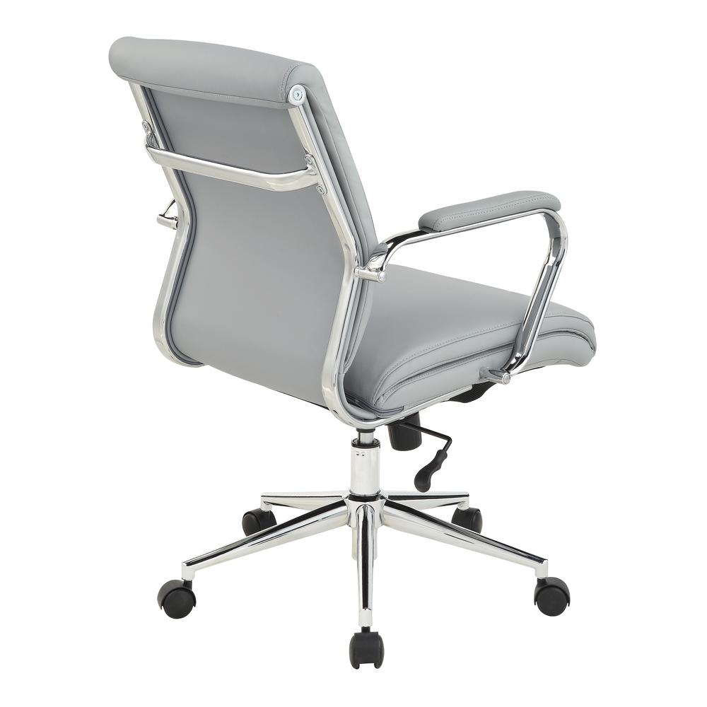 Mid Back Manager's Chair with Dillon Steel Antimicrobial Fabric and Chrome Base