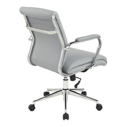 Mid Back Manager's Chair with Dillon Steel Antimicrobial Fabric and Chrome Base