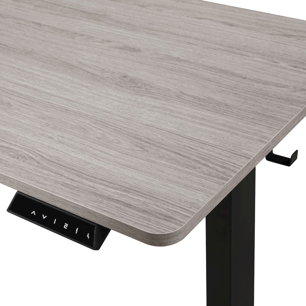 Primo 48"W Sit to Stand Electric Height Adjustable Desk With Light Grey Top