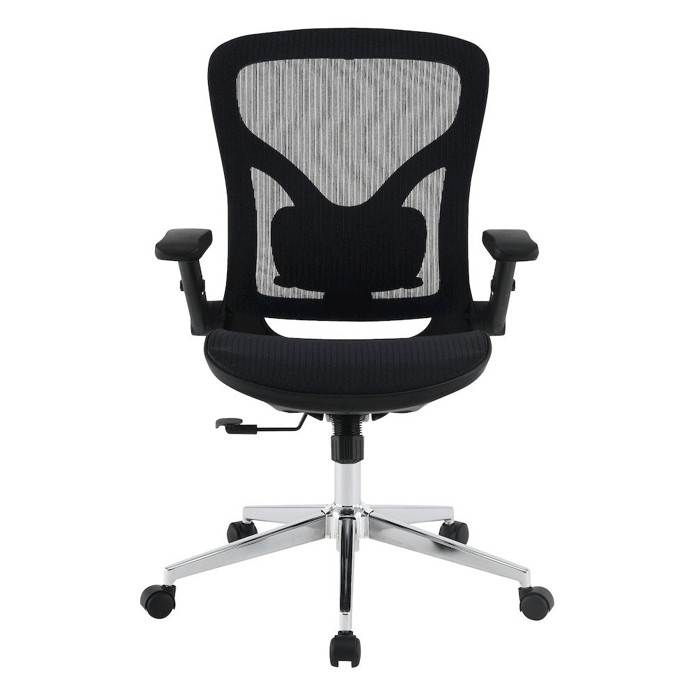 Black Matrix Seat and Back Manager’s Chair, PU-Padded Adjustable 4D Flip Arms