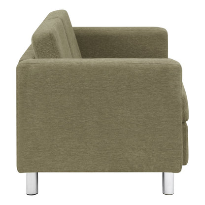 Pacific Loveseat in Sea Green Fabric with Chrome Legs