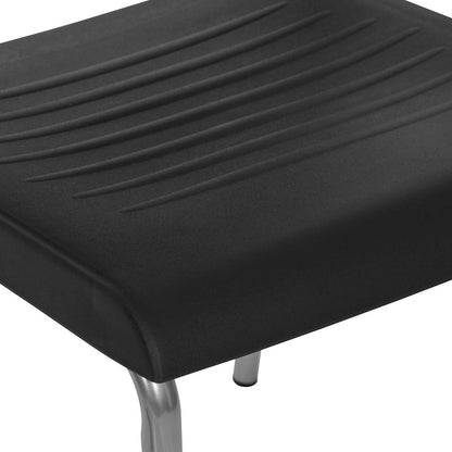 Straight Leg Stacking Chair With Black Plastic Seat & Back, 2-Pack