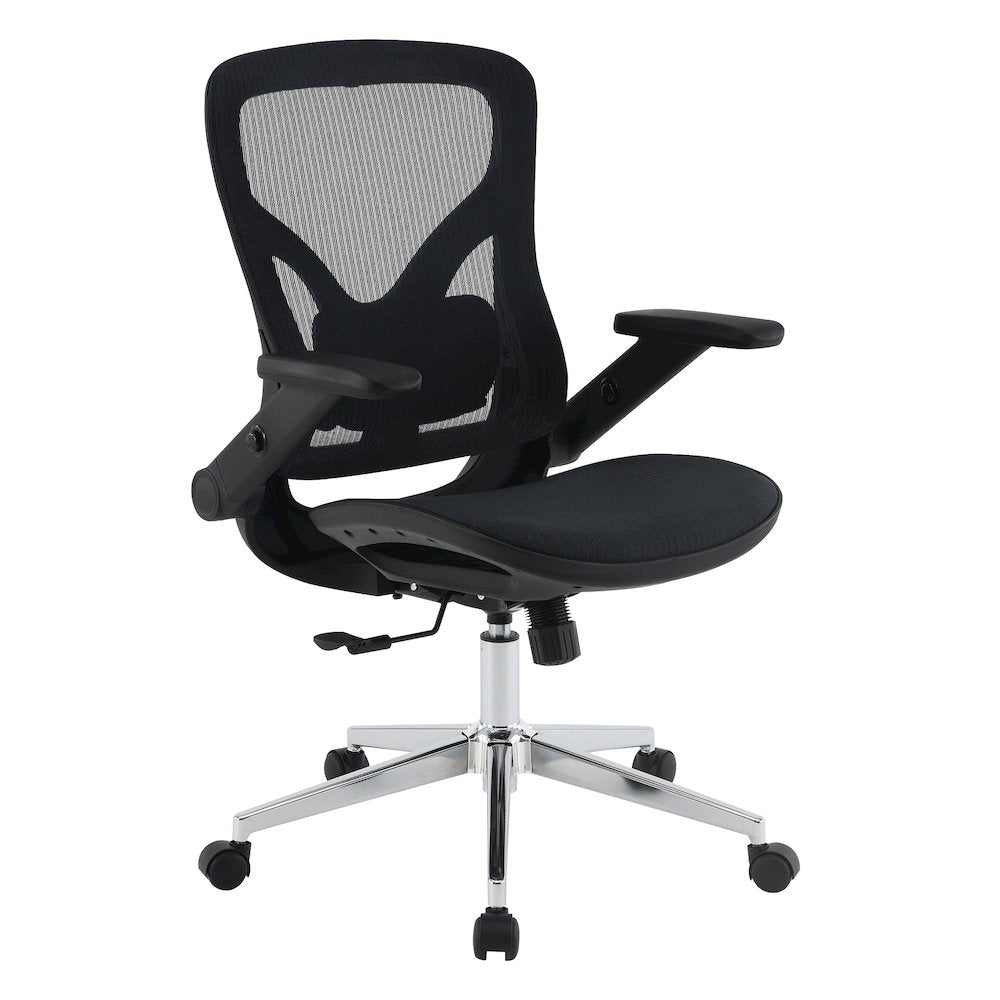 Black Matrix Seat and Back Manager’s Chair, PU-Padded Adjustable 4D Flip Arms