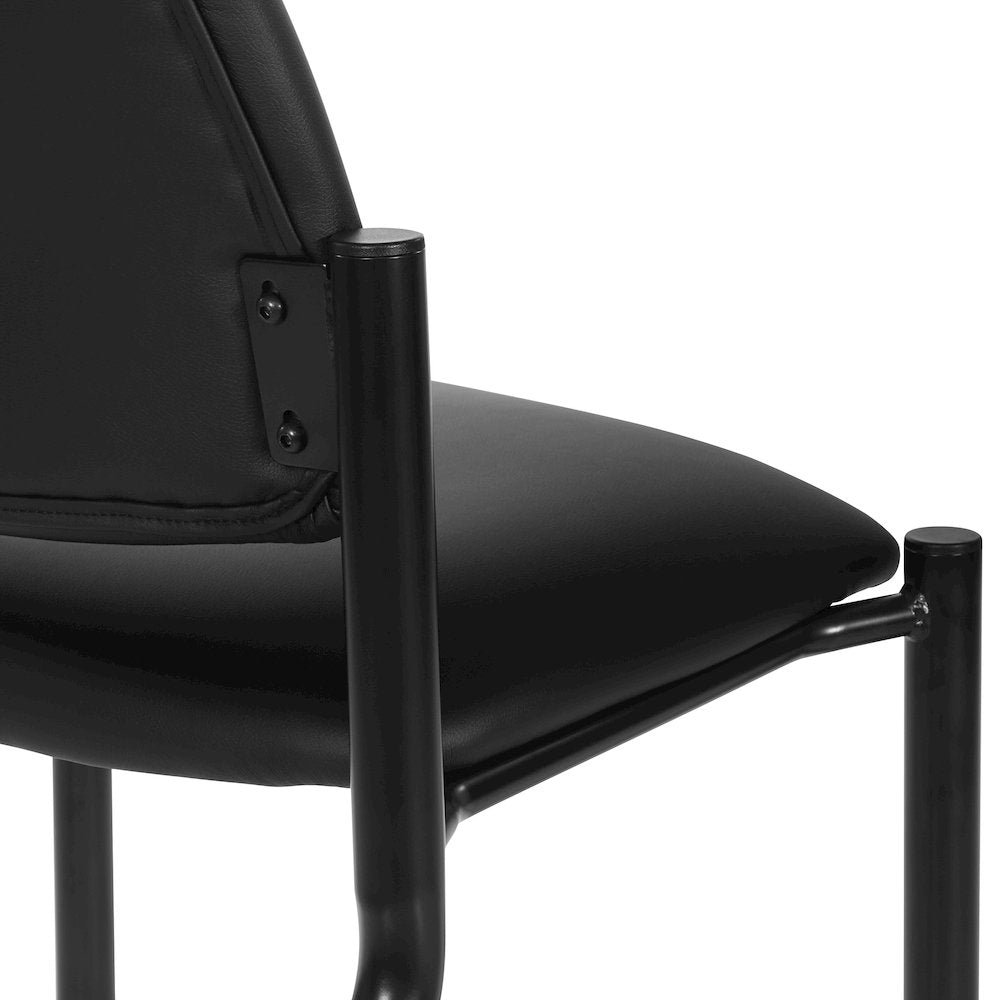 Big & Tall Armless Guest Chair in Dillon Black Fabric with Black Metal Frame