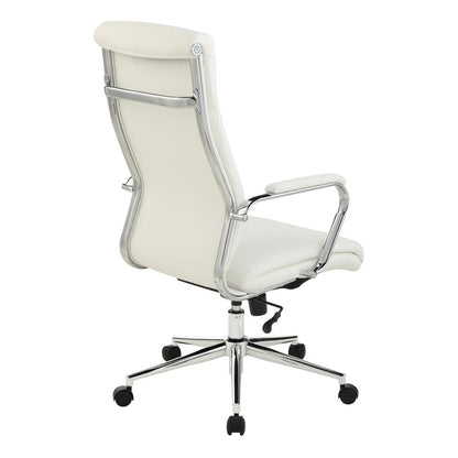 High Back Manager's Chair with Dillon Snow Antimicrobial Fabric and Chrome Base