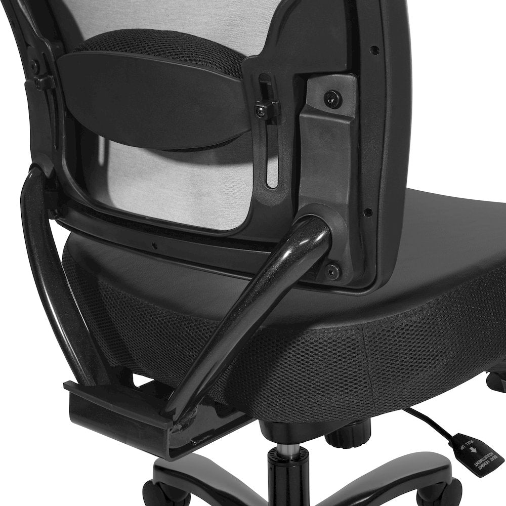 Big & Tall Dillon Black Ergonomic Chair With Black Dillon Fabric Seat