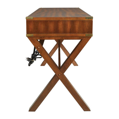Wellington 46" Desk with Power in Toasted Wheat Finish, WELP4630-TW
