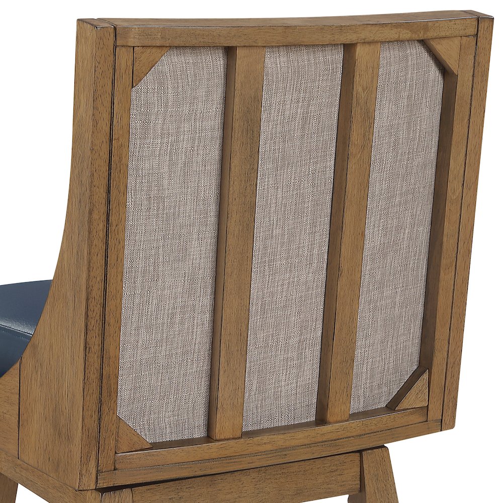 Darnel 26" Swivel Counter Stool 2-Pack in Navy Faux Leather