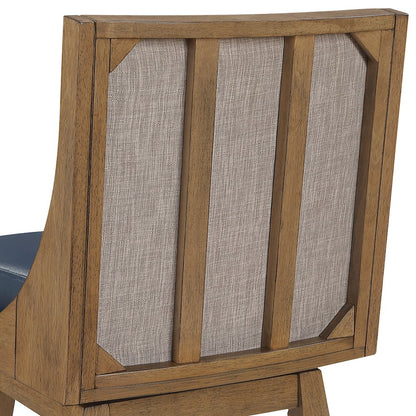 Darnel 26" Swivel Counter Stool 2-Pack in Navy Faux Leather