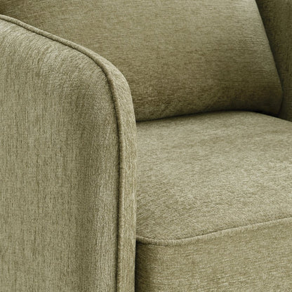Newhaven Accent Chair in Sea Green Fabric with Black Metal Legs
