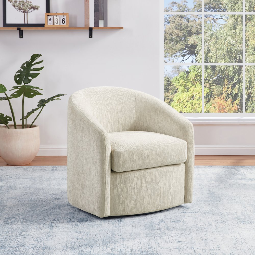 Bella Swivel Chair in Linen Fabric