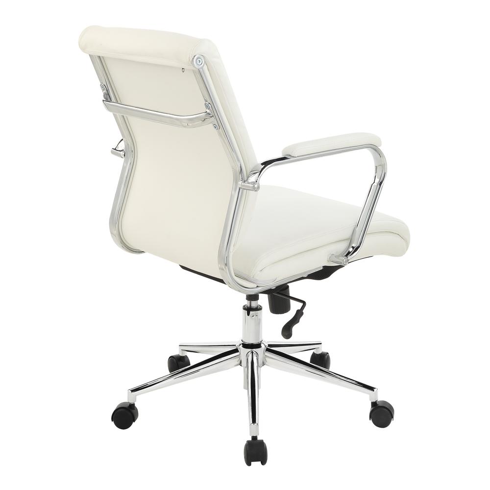 Mid Back Manager's Chair with Dillon Snow Antimicrobial Fabric and Chrome Base