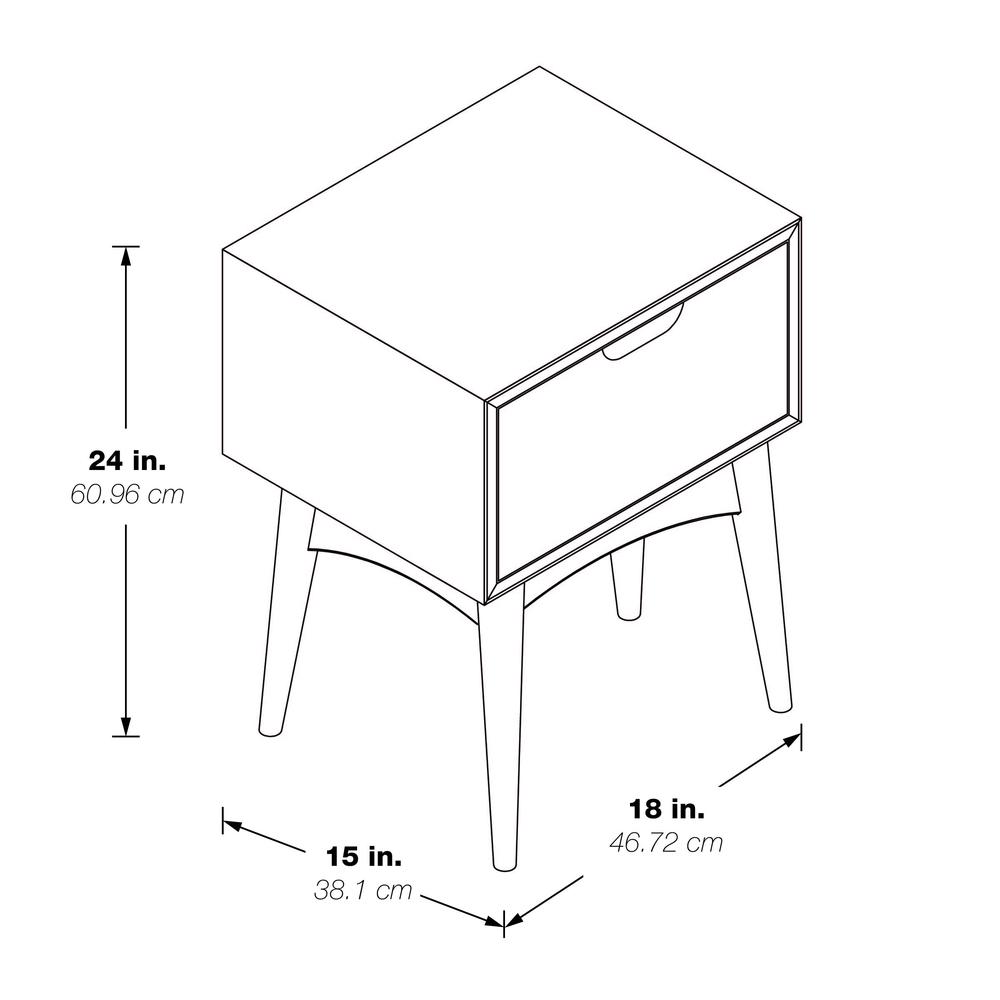 Copenhagen Accent Table with Drawer, Walnut