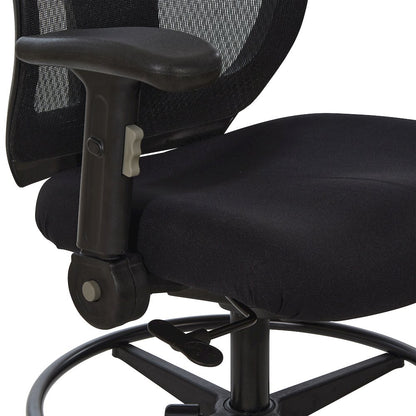 ProGrid Mesh Back Drafting Chair in  FreFlex Coal Fabric with Padded Seat