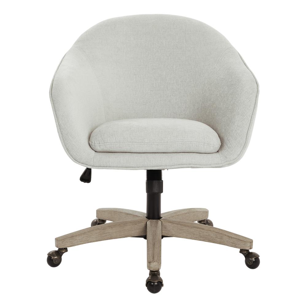 Nora Office Chair in Dove Fabric with Grey Brush Wood Base KD, NRA26-SK329