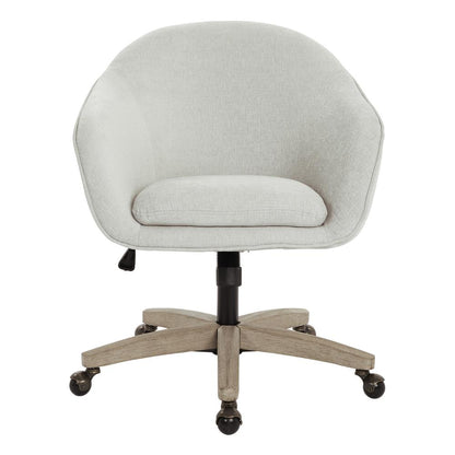 Nora Office Chair in Dove Fabric with Grey Brush Wood Base KD, NRA26-SK329