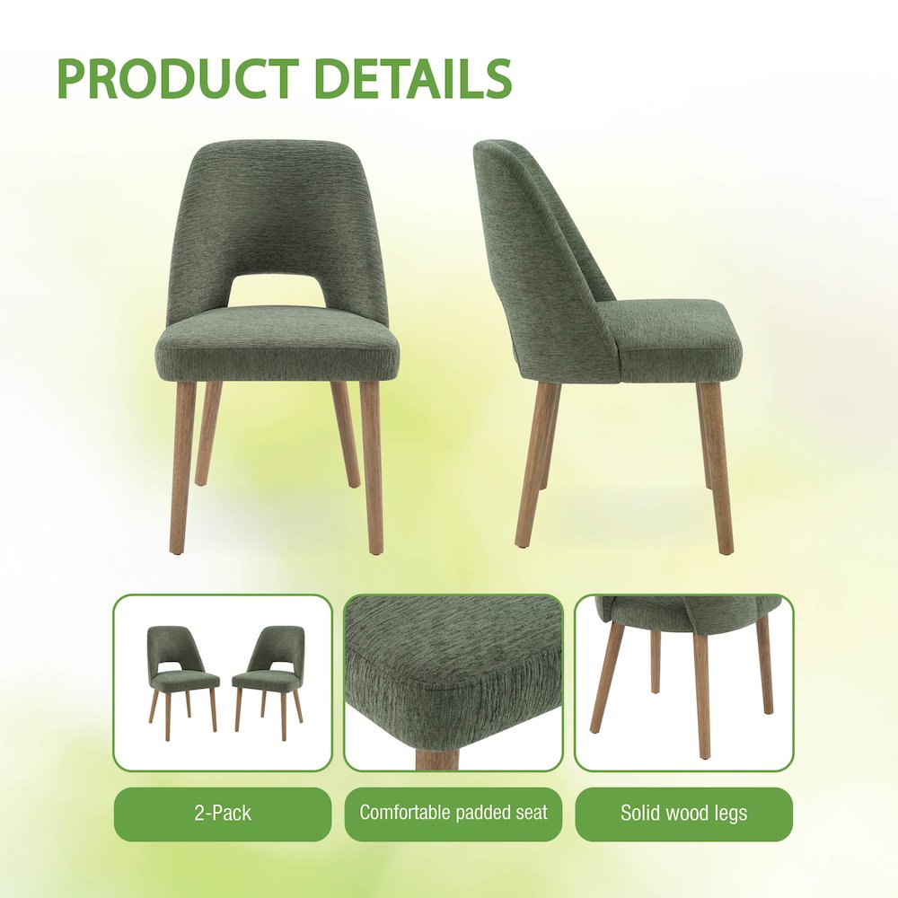 Ralston Dining Chair in Pine Fabric with Medium Oak Legs 2-Pack