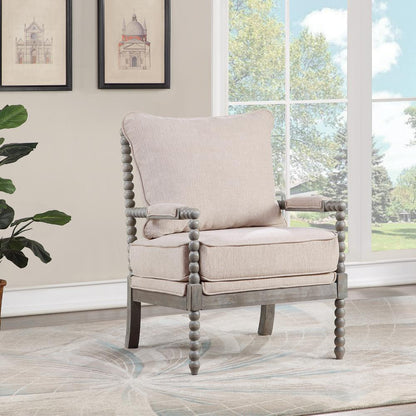 Abbott Chair in Linen Fabric with Brushed Grey Base K/D, ABB-BY6