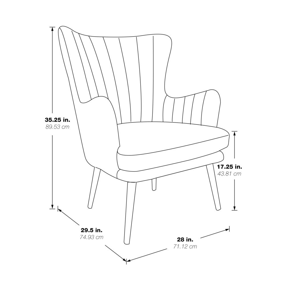 Jenson Accent Chair with Cappuccino Fabric and Grey Legs, JEN-914